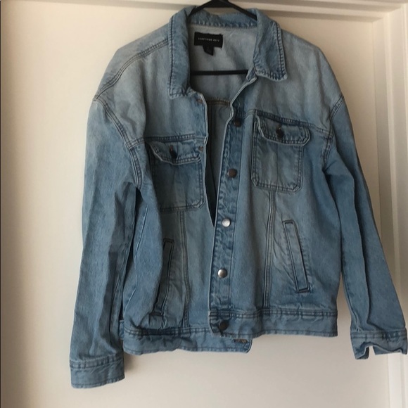 something navy jean jacket